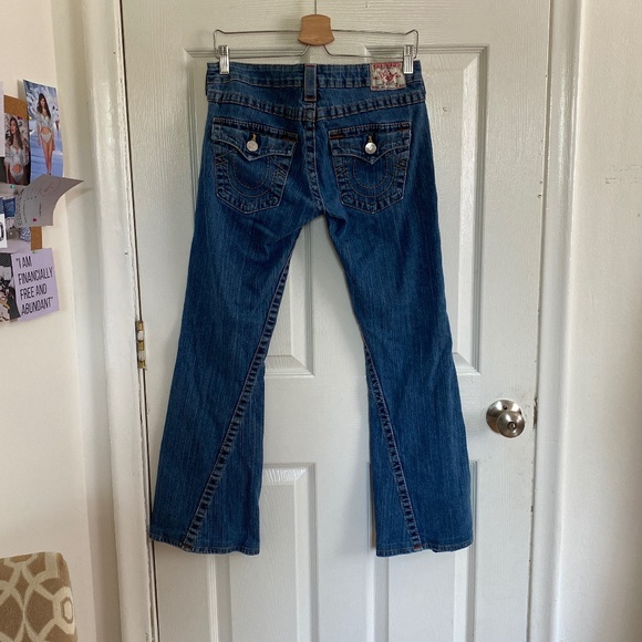 True Religion Joey Flare Twisted Seam Low Rise Jeans Sz 29 - Picture 2 of 3